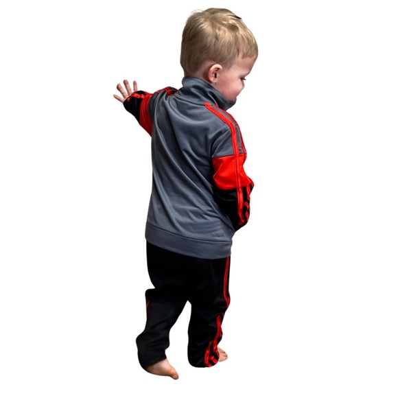 Adidas Youth Boys Jogger Set Red and Black size 2T - Picture 8 of 8